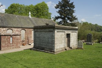 General view of Farquharson of Baldovie Burial aisle taken from the south west.