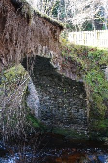 View showing W-facing elevation and recent collapse of the bridge.