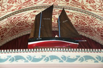 Detail of model ship in chancel, Chalmers Memorial Church, Gosford Road, Port Seton.