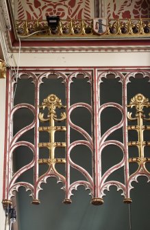 Detail of fretwork in chancel, Chalmers Memorial Church, Gosford Road, Port Seton.