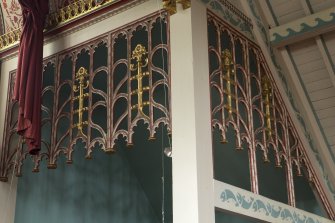 Detail of fretwork in chancel, Chalmers Memorial Church, Gosford Road, Port Seton.