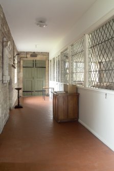 Interior view showing narthex from north-west, Chalmers Memorial Church, Gosford Road, Port Seton.