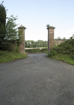 Entrance gatepiers from west.