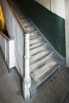 Ground floor. Hall & stair. View of stair showing balustrade and newel.