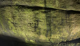 Detail of incised crosses.