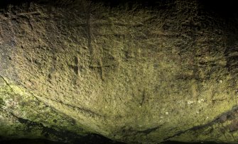 Detail of incised crosses.