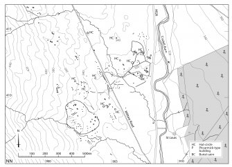 Plan of archaeological landscape at Glen Cochill