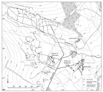 Plan of archaeological landscape at Glen Fender