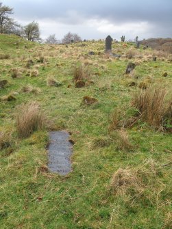 View of Mcintyre gravestone within burial enclosure