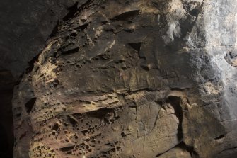 View of incised crosses