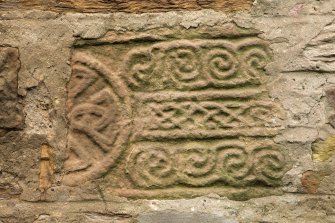 View of Pictish cross slab fragment (daylight)