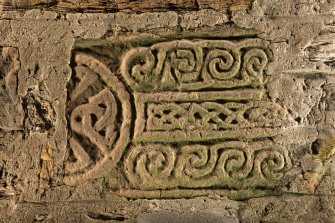 VIew of Pictish cross slab fragment (flash)