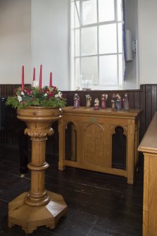 Detail of sanctuary furniture.
