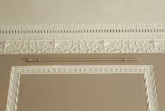 Ground floor. Library, detail of cornice.