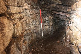 The souterrain passage, looking W, towards the terminal