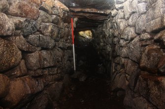 The souterrain passage, looking E towards the entrance