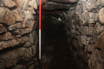 The souterrain passage, looking E towards the entrance