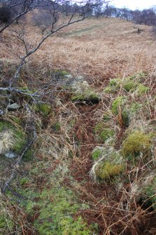 General view of possible souterrain and hut circle at Bhuachaille Loch Hope, Durness, Sutherland