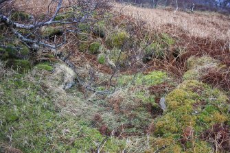 General view of possible souterrain and hut circle at Bhuachaille Loch Hope, Durness, Sutherland