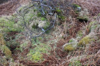 General view of possible souterrain and hut circle at Bhuachaille Loch Hope, Durness, Sutherland