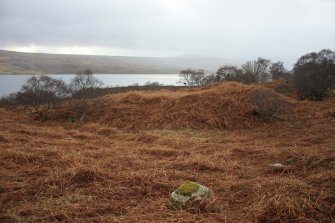 General view of possible souterrain and hut circle at Bhuachaille Loch Hope, Durness, Sutherland