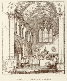 Plate 32 Drawing of interior of St. Augustine's Episcopal Church.
Insc.:'Chancel of S. Augustine's Church.'
