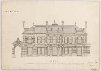 Drawing of front elevation, Dean Park House, Edinburgh.