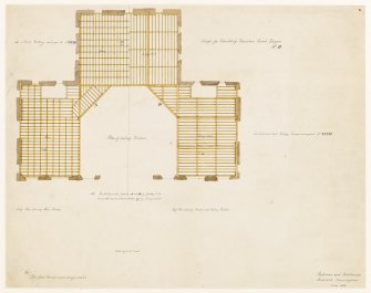 Ramshorn Kirk
Plan of ceiling
Titled: 'Design for Rebuilding Ramshorn Church Glasgow No II'  'For the Lord Provost and Magistrates'  'Plan of Ceiling Timbers'  'Rickman and Hutchinson Architects, Birmingham  5 Ma. 1824'