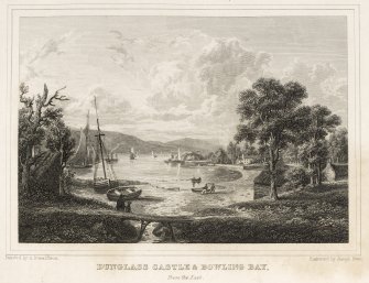 Engraving of Bowling Bay and Dunglass Castle.