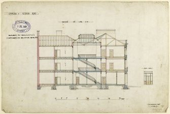 Drawing showing section for offices, Victoria Road, Dundee.