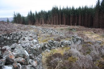 Sheepfold. View along SW wall, direction SE