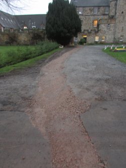 Route of cable trench along road, direction E