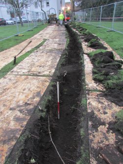 Cable trench nearing completion with 1.00m scale, direction W