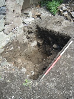 Trench 1. View of the trench and the exposed floor level of recess, direction NE