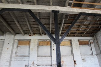 View of the steel celiing supports in Building C, direction facing SE