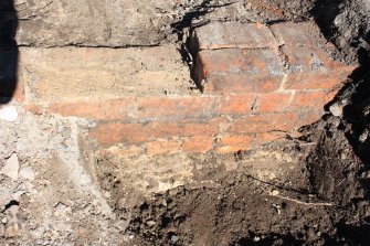 Detail of brick wall in trench 6, facing S