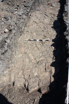 Brick floor at NE end of trench 2, facing NE