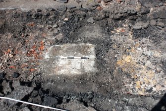 Detail of brick foundation in trench 3, facing W