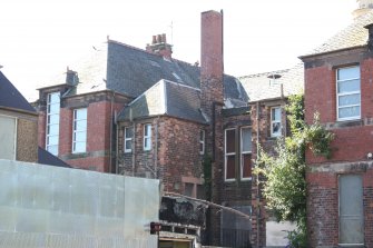 Central area of the rear elevation of the school, facing SE