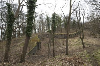 Elevated view of north 9.2-inch gun emplacement from north.