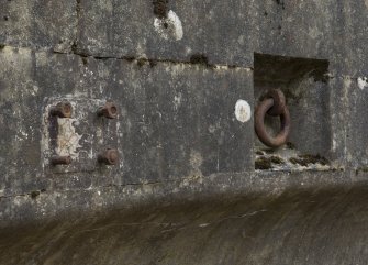 Detailed of metal ring and bolts on the southern 9.2-inch gun emplacement.