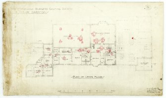 Plan of Upper Floor showing electricity of Club House
