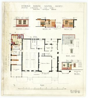Plans, sections and elevations of alterations to Club House