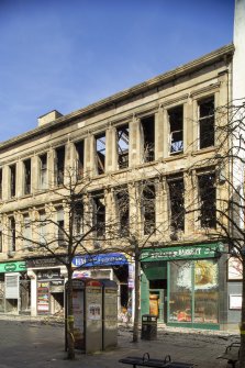 View from south east showing fire damage.