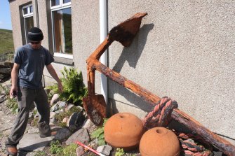 The Balchrick anchor in its current location, outside a local house