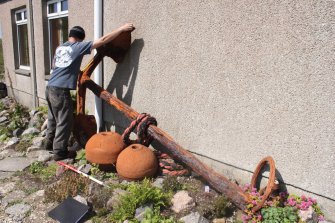 The Balchrick anchor in its current location, outside a local house