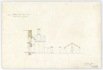 Drawing showing south elevation of offices, Ardarroch House.