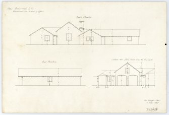 Drawing showing elevations and sections of offices, Ardarroch House.