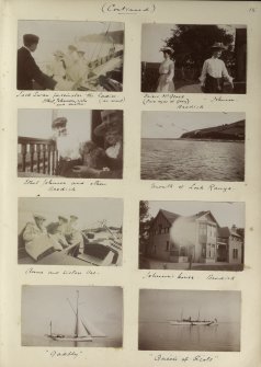 Eight photographs showing the sailing boat 'Gadfly' and general views of Brodick and Loch Ranza. 
