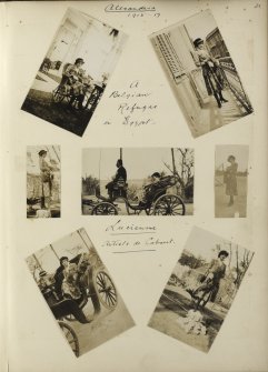 Seven photographs showing a Belgian refugee named Lucienne in Alexandria, Egypt.
